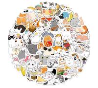TIESOME Pack de 100 autocollants chat mignon, autocollants animaux autocollants kawaii autocollants esthétiques, autocollants chat de dessin animé pour scrapbooking, ordinateur portable