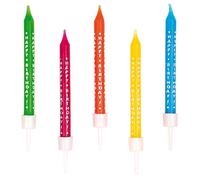 Tifany 8013406.0 Happy Birthday Bougie Multicolore Lot de 10