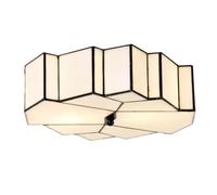 Tiffany style Plafonnier/Applique Murale French Art Deco Glamour | lampe artisanale, verre blanc, Abat-jour façon vitrail, vintage design, Stained glass style