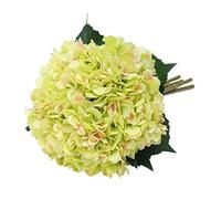 Tifuly Fleur d'hydrangea Artificielle de, 5 PCS Simples Longues Soie Tige 6,3 Pouces tête Hortensia Bouquets pour Le Mariage, la Maison, hôtel, décoration de fête, Arrangement Floral (Vert)