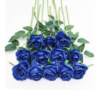 Tifuly Lot de 12 Roses Artificielles, Deco Fausses Fleurs en Soie avec Tige Simple de 19,68 Pouces, Fleur Réaliste pour Fête Jardin en Famille Hôtel Décoration de Mariage, Décor Floral