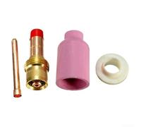TIG Kit de lentilles à gaz taille 3/32 pour soudage WP17 WP18 WP26 pour pistolets, consommables en laiton et céramique avec déflecteur de buse et clips (2,4 mm)