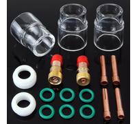 TIG Kit de torche de soudage 17 pièces pour WP-17 18 26 pour lentille à gaz trapue 3/32 pouces Buse en alumine Accessoires de tasse en céramique