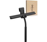 Tige de douche en acier inoxydable noir, 26 cm de large, flexible