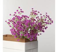 Tige de fleur de gypsophile artificielle en soie - 64 cm - Pour bouquet de mariage, maison, jardin, hôtel, restaurant, décoration blanche, violet foncé, violet clair, rose, rouge, bleu (rose rouge)