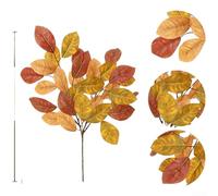 Tige de magnolia artificiel et eucalyptus - Feuille de soie réaliste - Accent pour bouquet de mariage, décoration de table, salon, cheminée de 48 cm, arrangement botanique réaliste léger pour