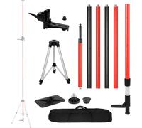 Tige de nivellement laser télescopique avec trépied, 4,2 mètres, rouge