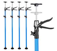 Tige de support télescopique - Tige de montage pour armoire suspendue et encadrement de porte - Lot de 4 - Longueur réglable - Acier inoxydable - Bleu