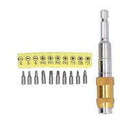 Tige d'extension d'embout magnétique à tige hexagonale de 1/4 po, support de tournevis flexible, kit d'accessoires comprenant 10 embouts de tournevis pour la réparation et