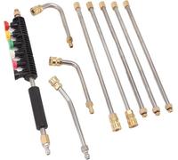 Tige d'extension pour nettoyeur haute pression : 5 tiges droites, 3 tiges courbées. Kit de lance pour nettoyeur haute pression. Tige pour nettoyeur haute pression avec 6 buses et raccord rapide de 1/4
