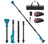 Tige d'extension télescopique - 2 mètres - Pour élagage et tronçonnage - Orientable à 180° - Pivotante - Compatible avec batterie 18V - Livré avec 2 batteries