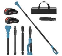 Tige d'extension télescopique de 2 mètres pour cisaille électrique et tronçonneuse - Réglable à 180° - Système d'assemblage - Compatible avec Makita 18 V - 2 batteries