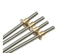 Tige filetée en acier inoxydable, 1 pièce en acier inoxydable T10 for imprimante 3D CNC, longueur 100 mm-1000 mm, pas 2 mm, vis trapézoïdale et écrou 2, 4, 8, 10, 12 mm