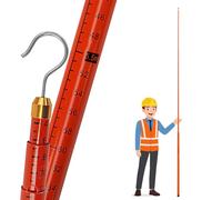 Tige Mesure Télescopique Tige De Nivellement D'enquête 6 8 10 12 15 18 M De Hauteur, Bâton Mesure Léger De La Hauteur Murs, Règle Tour Isolée Avec Poteau Réglable(Orange,26.2ft/8m)