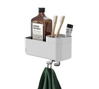 Tiger 2-Store Plateau de Rangement avec Crochet Porte Serviette et Porte-Brosse à Dents 25 cm Blanc