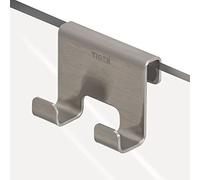 Tiger Caddy Crochet de Douche, Pour Cabine de Douche, Porte Serviette Sans Perçage, 6-8 mm d'Épaisseur, Acier Inoxydable brossé
