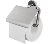 Tiger Cooper Porte-Rouleau Papier Toilette avec Rabat Acier Inoxydable brossé/Noir