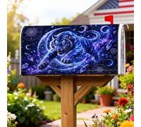 Tiger Cosmic Fantasy Housse de boîte aux lettres magnétique pour décoration de pelouse Motif galaxie Bleu 53,3 x 64,5 cm