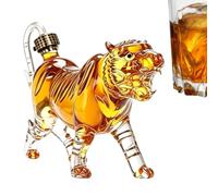 Tiger Décanteur à liqueur - Bouteille en verre transparent 3D - Bouteille | Bec verseur amusant pour bouteille de whisky pour boire du bourbon, du vin, de la bière, du bar, de la maison, des hommes