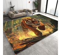 Tiger Forest Tapis 50 x 80 cm Wild Animals Antidérapant Lavable Tapis de Sol Doux Facile d’Entretien Petit Rug de Chevet pour Chambre Entrée Q-21