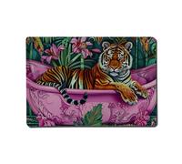 Tiger In Bathtub Jungle Art Plaque Rétro En Aluminium 20x30cm