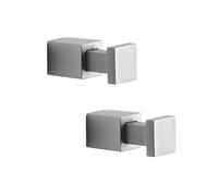Tiger Lot de 2 Crochets carrés pour vêtements et Serviettes en Acier Inoxydable brossé 4,1 x 1,6 x 1,6 cm