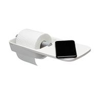 Tiger Tess, Porte-Rouleau Papier Toilette avec étagère, Blanc/Gris Clair, 145x321x48mm