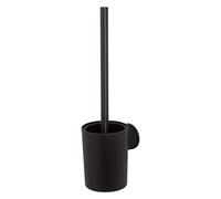 Tiger Tune Brosse WC Fermée, Porte-Brosse WC Mural Fermé avec Fixation Adhésive 3M, Brosse Noire et Tête Remplaçable, Acier Inoxydable et Plastique ABS, 9,6 x 38,2 x 12,1 cm, Métal brossé, Noir