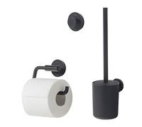 Tiger Urban Ensemble de Toilette, 3-Pièces, Brosse et Porte Papier de Toilette, Crochet Adhésif 3M, Mural de Salle de Bains, Noir