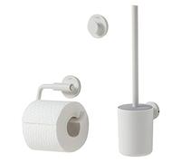 Tiger Urban Ensemble de Toilette, 3-Pièces, Brosse et Porte Papier de Toilette, Crochet Adhésif 3M, Mural de Salle de Bains, Blanc