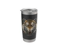 Tigre Anime Gothique Hommes Femmes Anime Gothique Tigre Gobelet isotherme en acier inoxydable double paroi