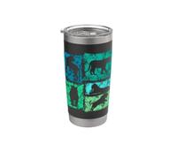 Tigres vintage style rétro pour hommes, femmes, enfants Gobelet isotherme en acier inoxydable double paroi