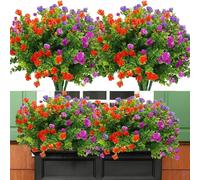 TIHEDES Lot de 12 paquets de fleurs artificielles d'extérieur en plastique UV (type C), Cl000002