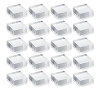 TIHONORI Bloc D'affichage Carré en Acrylique - Blocs en Acrylique Transparent, Cube en Acrylique Poli - Support D'affichage en Acrylique Solide pour Collection De Porte-Bagues,50x50x6mm 20 Pcs