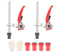TIHOOK Lot de 2 colliers de serrage en acier massif - Élément de serrage de | Serre-joint à levier avec poignée de levier et 4 supports inférieurs antidérapants, serrage rapide réglable pour table MFT et