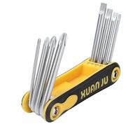 Tiiyee Jeu de Tournevis Inviolables Pliables, 8 en 1 Tournevis de Poche | Cliquet Pliable Multifonction Multitool Portable Outdoor Cross Slot Portable Hand Repair Tool for Screw Storage Maintenance