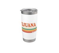 TIJUANA Rétro Personnalisé Prénom Vintage Rayures Gobelet isotherme en acier inoxydable double paroi