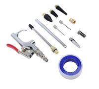 TIKATARER Kit de Soufflage de Buse d'air, Connecteur Rapide Standard NPT 1/4" avec 2 Convertisseurs de Filetage, 2 Tubes d'extension, 3 Buses à Embout en Caoutchouc, pour le Gonflage et le