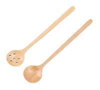 TIKATARER Petite Cuillère en Bois, Cuillère de Cuisine à Bouche Ronde Fine à Long Manche de Style Japonais, Cuillères à Mélanger, Cuillères de Dégustation, Idéales pour les Ustensiles de Cuisine