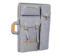 TIKATARER Sac d'art en Toile, Grand Sac de Transport étanche pour Planche à Croquis avec Plusieurs Poches, Bandoulière Réglable pour Planche à Dessin 4K, Rangement de Fournitures de (Grey)