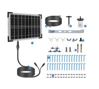 TIKATARER Système D'irrigation Solaire Goutte à Goutte 30 Pots Batterie | Kit D'arrosage Automatique, 7 Modes de Minuterie, étanche IP65, Tube en PVC, Serre Balcon Jardin, compatibilité 30 Pots
