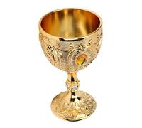 TIKATARER Vintage Metal Wine Goblet pour Home Bar | Motif floral incassable sculpté à la main, en alliage de zinc, coupe de calice médiéval pour costume de la Renaissance, doré