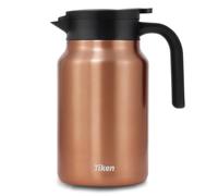 Tiken 1.5L Carafe Isotherme pour Café, Double Paroi en Acier Inoxydable, Maintient la Température pour Boissons Chaudes et Froides