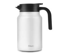 Tiken 1.5L Carafe Isotherme pour Café, Double Paroi en Acier Inoxydable, Maintient la Température pour Boissons Chaudes et Froides
