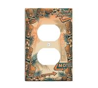 Tiki Plaque murale duplex en plastique marron tropical vintage palmier noix de coco d'été taille standard pour chambre à coucher, salle de bain, cuisine, entrée
