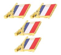 TIKODIDA Broche Créative Drapeau Français Métal, Lot de 4 Pièces, Accessoire Costume Femme, Décoration Vêtements, Petit Format, Présent Idée pour Femme