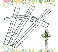 TIKODIDA Cadre de Couronne de Croix en Métal Vert, Lot de 3 Pièces Pratiques et Solides pour Décoration Maison ou Bureau, Support pour Couronnes de Pâques