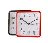 TIKODIDA Horloge Murale Carrée Numérique Rouge Aiguilles Silencieuses Facile à Accrocher en Plastique pour Club et Pub Décoratif Couleur Aléatoire
