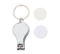 TIKODIDA Porte-clés Créatif Multifonction en Acier Inoxydable Coupe-ongles Double Face et Décor Suspendu pour Usage DIY la Maison, Lot de 2 Pièces Argentés
