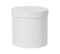 TIKODIDA Seau à Fleurs Cylindrique Blanc Mini, Boîte en Papier Ronde pour Bouquets, Jardinière Porte-fleurs pour Emballage Présent D’anniversaire et Mariage, Coffret Élégant